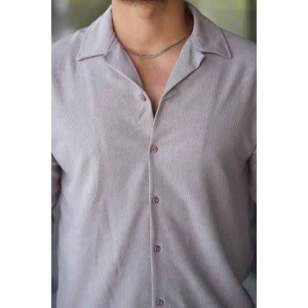 Erkek Kadife Dokulu Uzun Kollu Gömlek