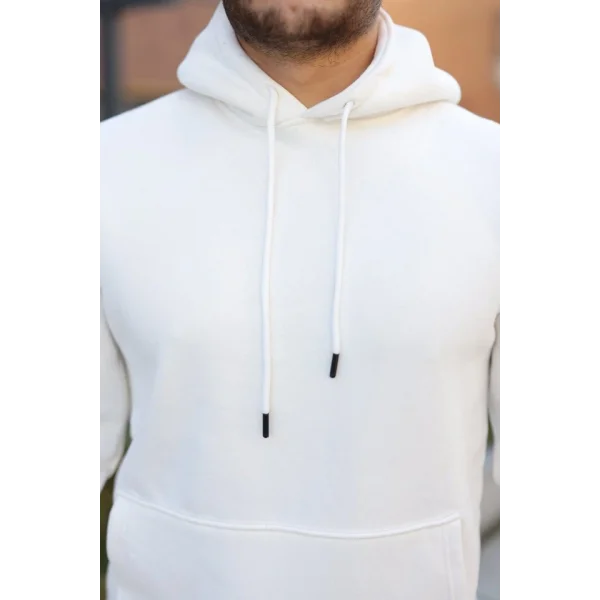 Erkek Kapüşonlu Üç İplik Şardonlu Hoodie