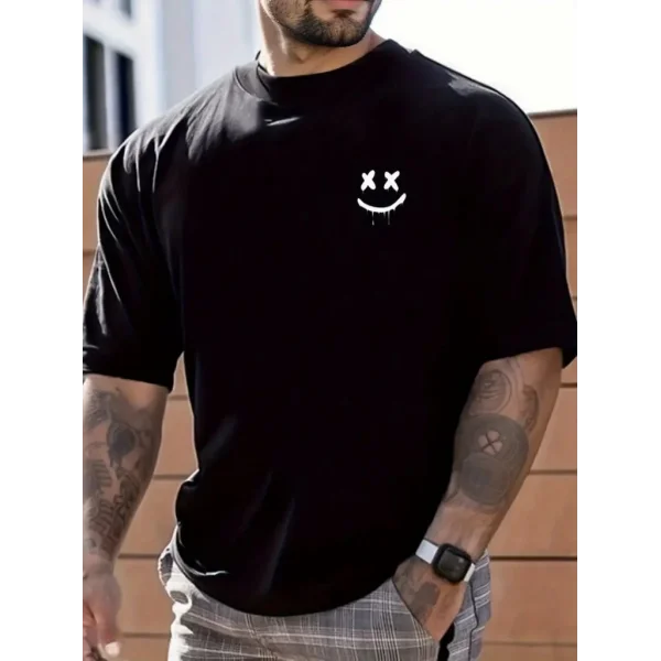 Erkek Kısa Kollu Bisiklet Yaka Baskılı Süprem Bluz