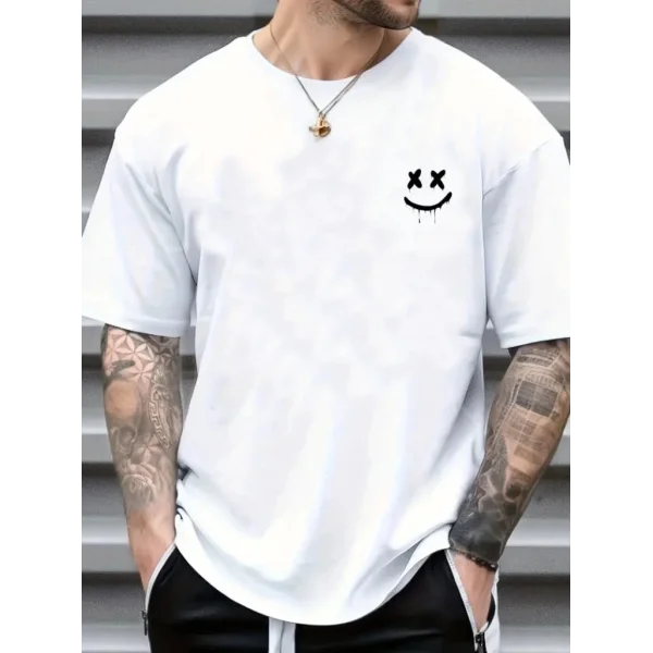 Erkek Kısa Kollu Bisiklet Yaka Baskılı Süprem Bluz