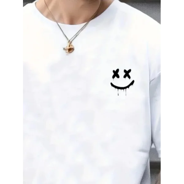 Erkek Kısa Kollu Bisiklet Yaka Baskılı Süprem Bluz