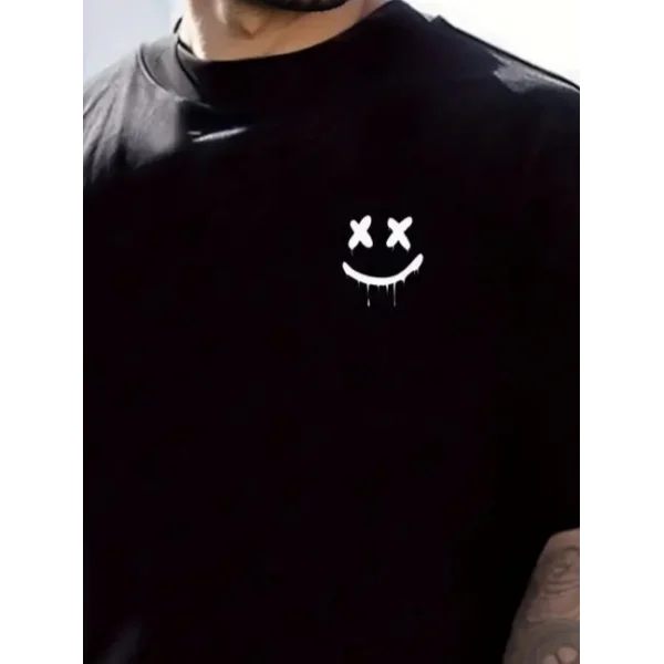 Erkek Kısa Kollu Bisiklet Yaka Baskılı Süprem Bluz