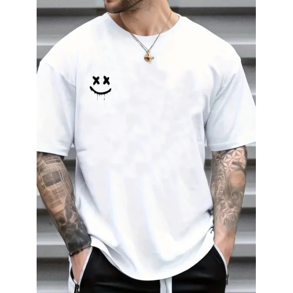 Erkek Kısa Kollu Bisiklet Yaka Baskılı Süprem Bluz