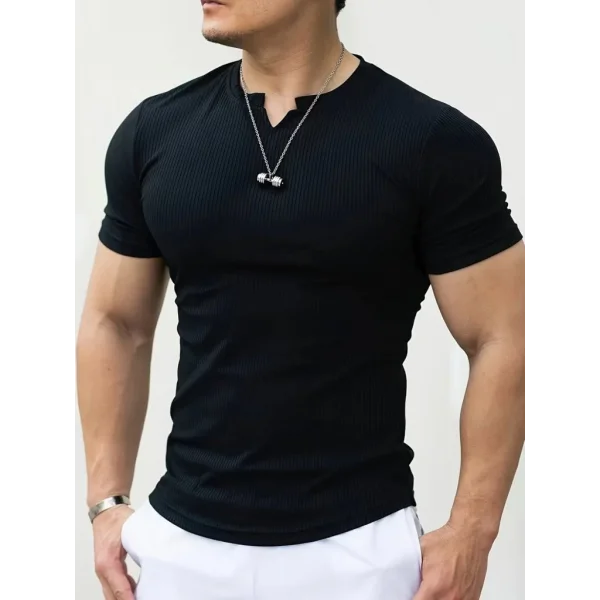 Erkek Kısa Kollu Bisiklet Yaka Burgu Bluz