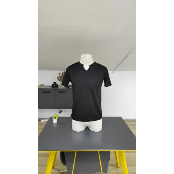 Erkek Kısa Kollu Bisiklet Yaka Burgu Bluz