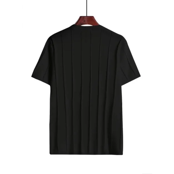 Erkek Kısa Kollu Bisiklet Yaka çizgili Triko Bluz