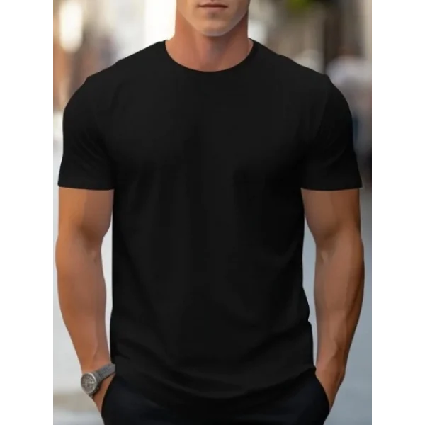 Erkek Kısa Kollu Bisiklet Yaka Iki Iplik Bluz