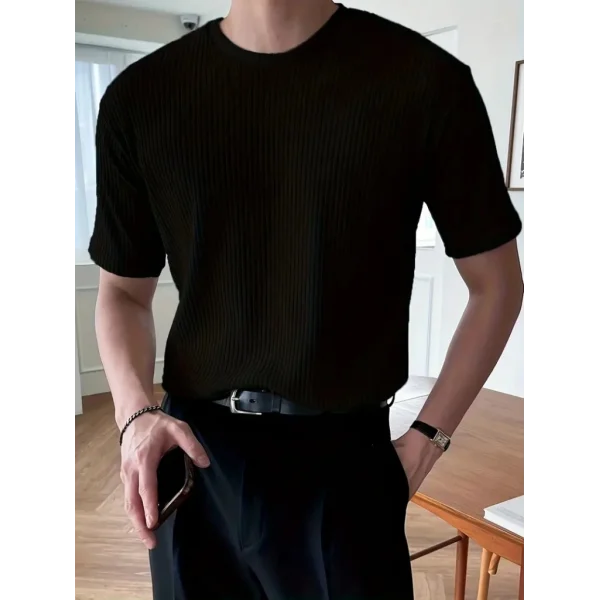 Erkek Kısa Kollu Bisiklet Yaka Triko Bluz