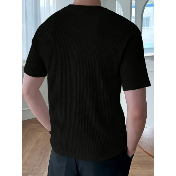 Erkek Kısa Kollu Bisiklet Yaka Triko Bluz