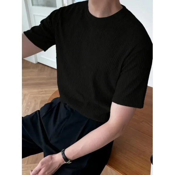 Erkek Kısa Kollu Bisiklet Yaka Triko Bluz