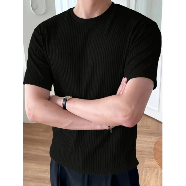 Erkek Kısa Kollu Bisiklet Yaka Triko Bluz