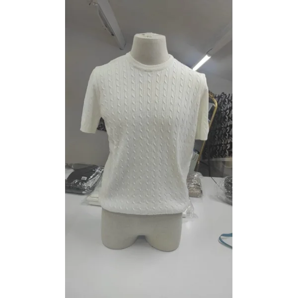 Erkek Kısa Kollu Bisiklet Yaka Triko Bluz