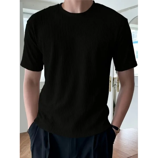 Erkek Kısa Kollu Bisiklet Yaka Triko Bluz