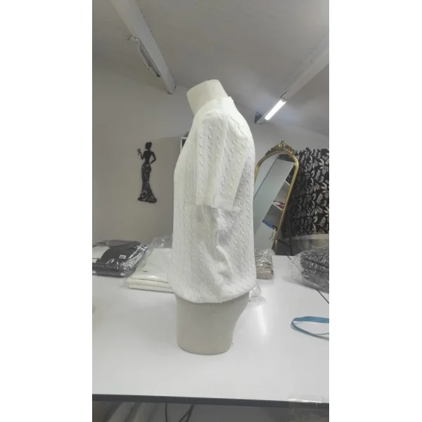 Erkek Kısa Kollu Bisiklet Yaka Triko Bluz