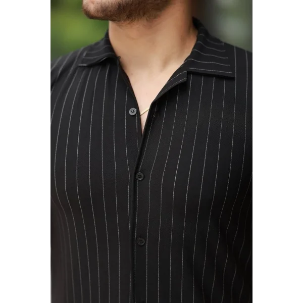 Erkek Kısa Kollu çizgili Gömlek