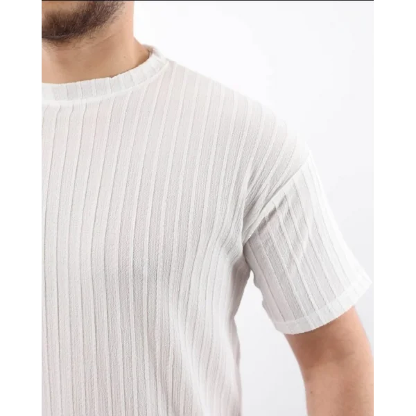 Erkek Kısa Kollu örgü Kumaş Bisiklet Yaka T-shirt