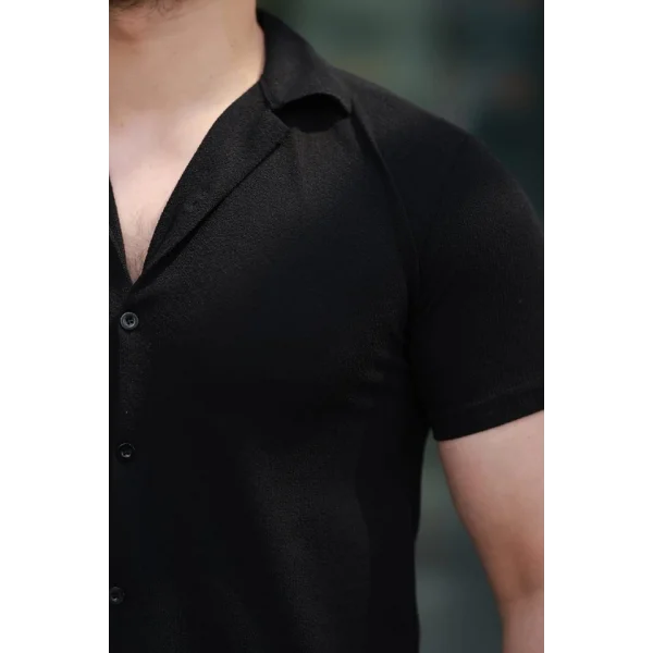 Erkek Kısa Kollu örme Kumaş Pamuklu Gömlek