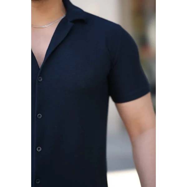 Erkek Kısa Kollu örme Kumaş Pamuklu Gömlek