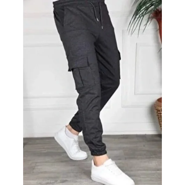 Erkek Komanda Cepli Beli Lastikli Iki Iplik Kumaş Eşofman Altı