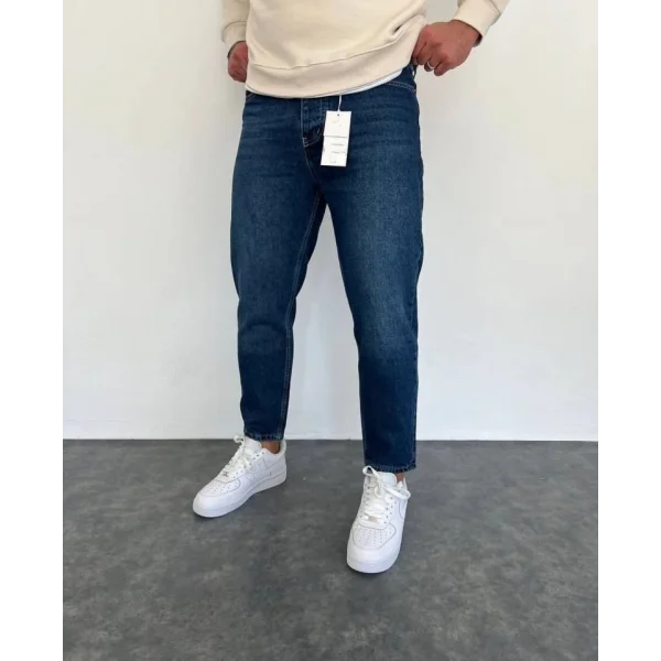 Erkek Lacivert Mom Jean 