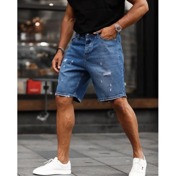 Erkek Mavi Detaylı Şort