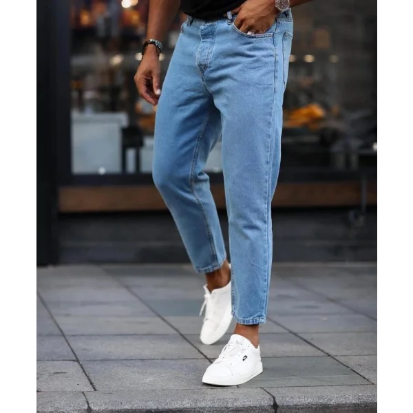 Erkek Mavi Mom Jean