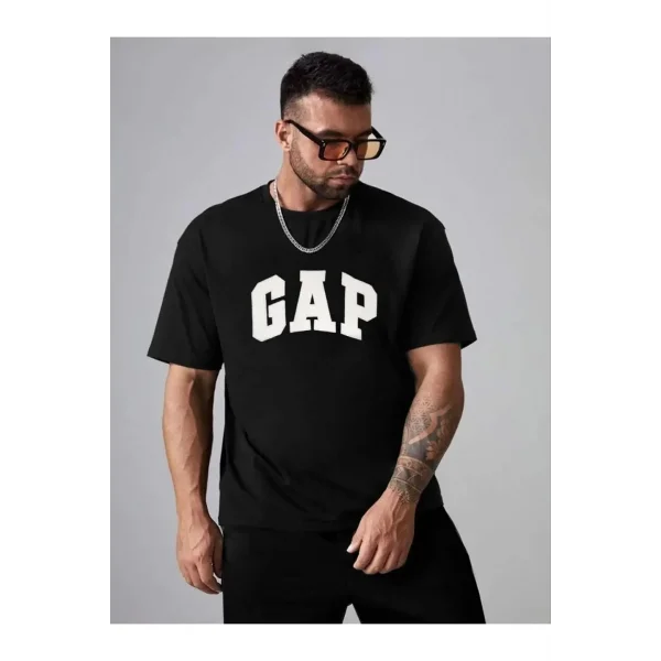 Erkek Nakışlı Oversize T-shirt - Siyah