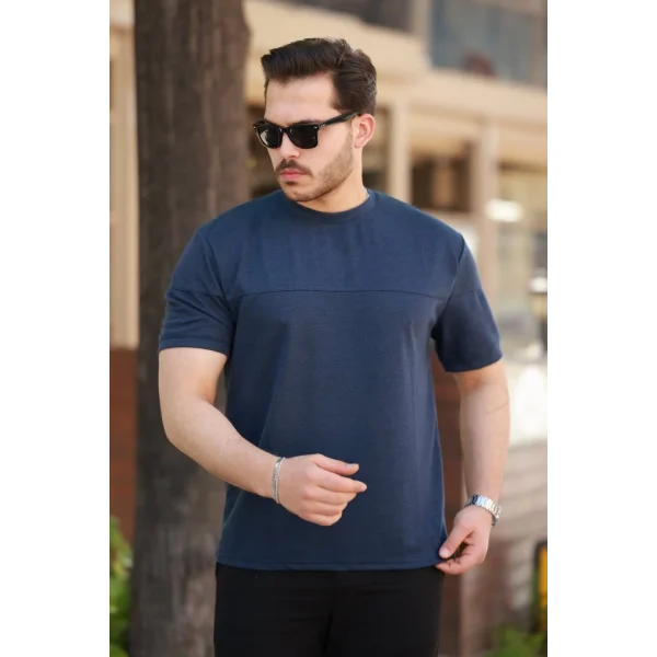 Erkek Oversize Bisiklet Yaka Kısa Kollu T-shirt