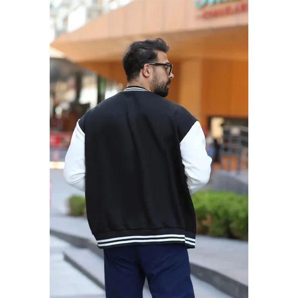 Erkek Oversize Kolej Ceket - Siyah