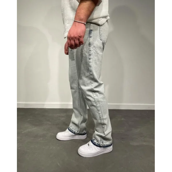 Erkek Paça Detaylı Baggy Jean