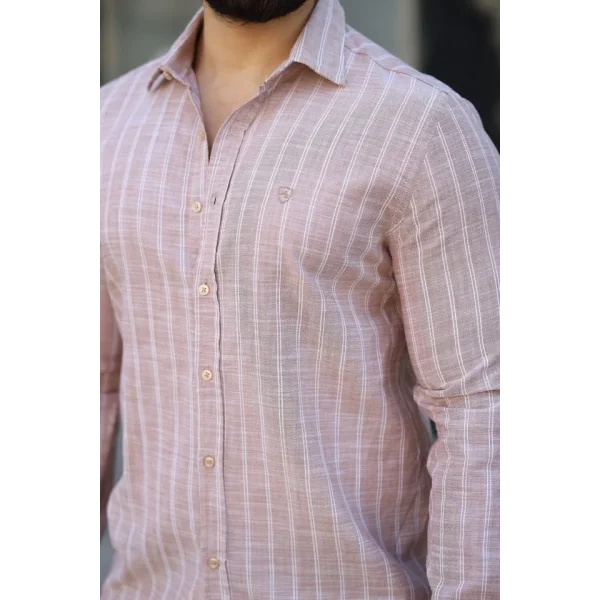 Erkek Pamuklu Çizgi Desenli Gömlek