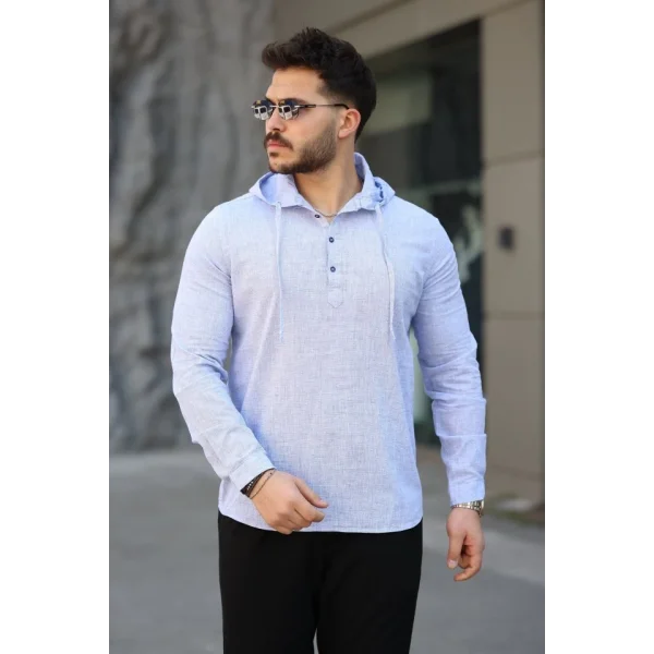 Erkek Pamuklu Kapüşonlu Gömlek