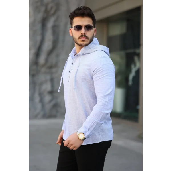 Erkek Pamuklu Kapüşonlu Gömlek