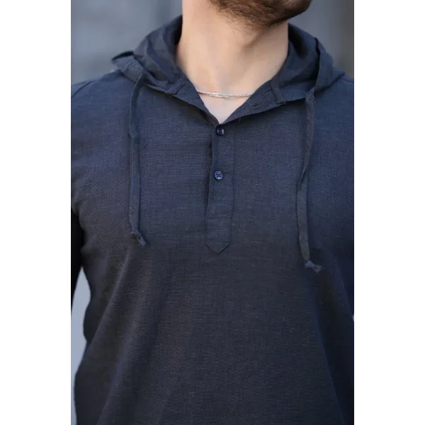 Erkek Pamuklu Kapüşonlu Gömlek