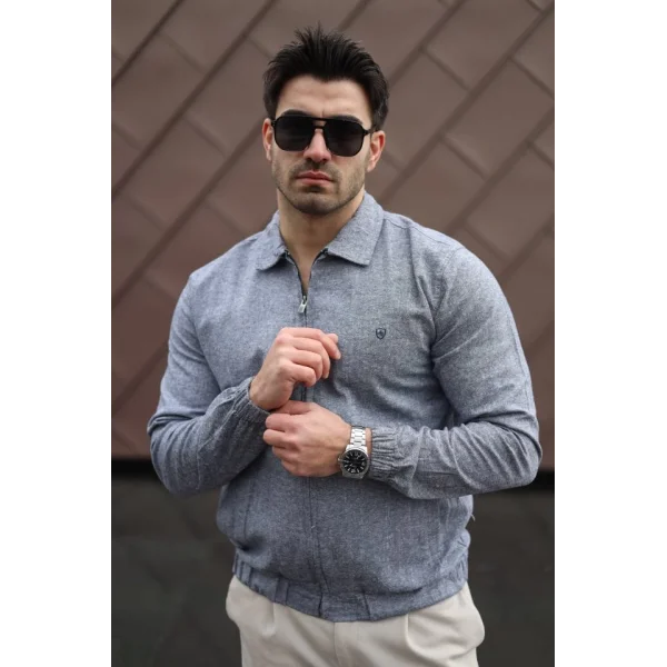 Erkek Pamuklu Keten Kumaş Ceket