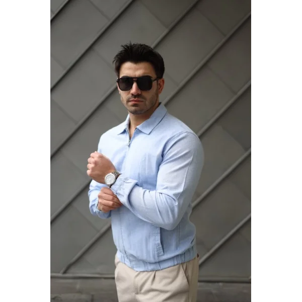 Erkek Pamuklu Keten Kumaş Ceket