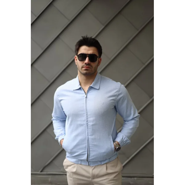 Erkek Pamuklu Keten Kumaş Ceket