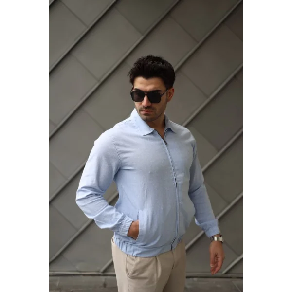 Erkek Pamuklu Keten Kumaş Ceket