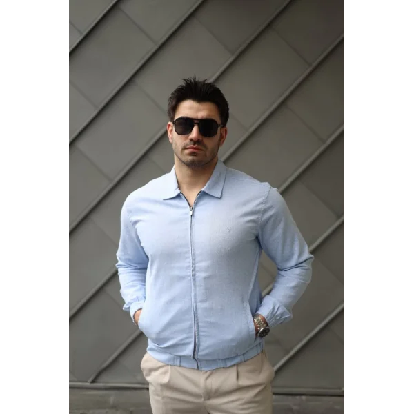 Erkek Pamuklu Keten Kumaş Ceket