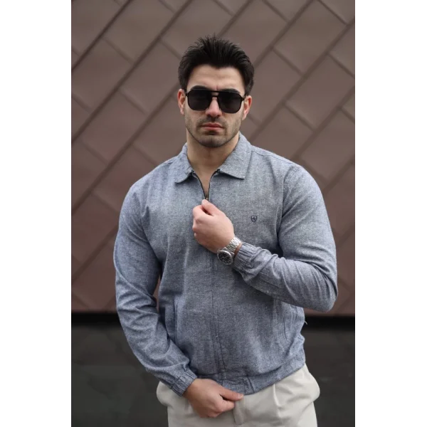 Erkek Pamuklu Keten Kumaş Ceket