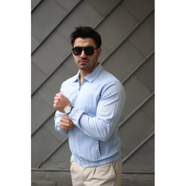 Erkek Pamuklu Keten Kumaş Ceket