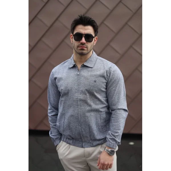 Erkek Pamuklu Keten Kumaş Gömlek