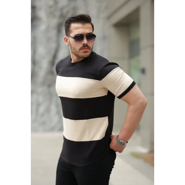 Erkek Parçalı Renk Kısa Kollu Tişört