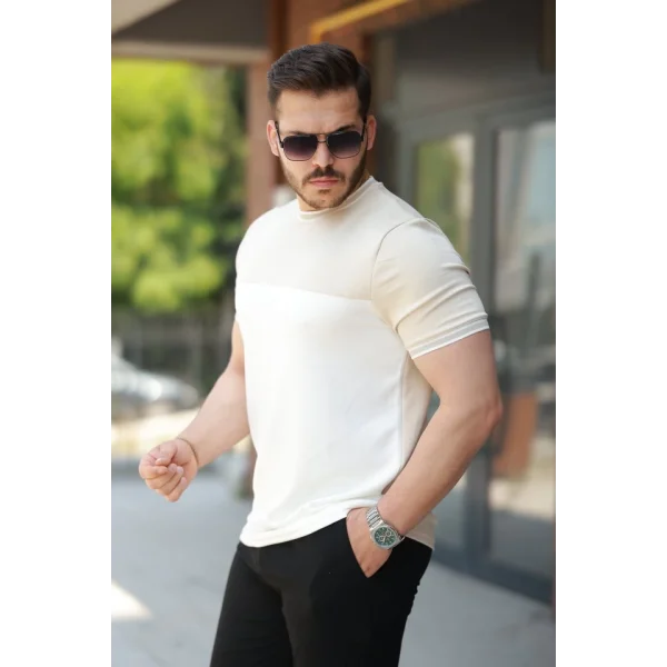 Erkek Parçalı Renk Oysho Kumaş Kısa Kollu Tişört