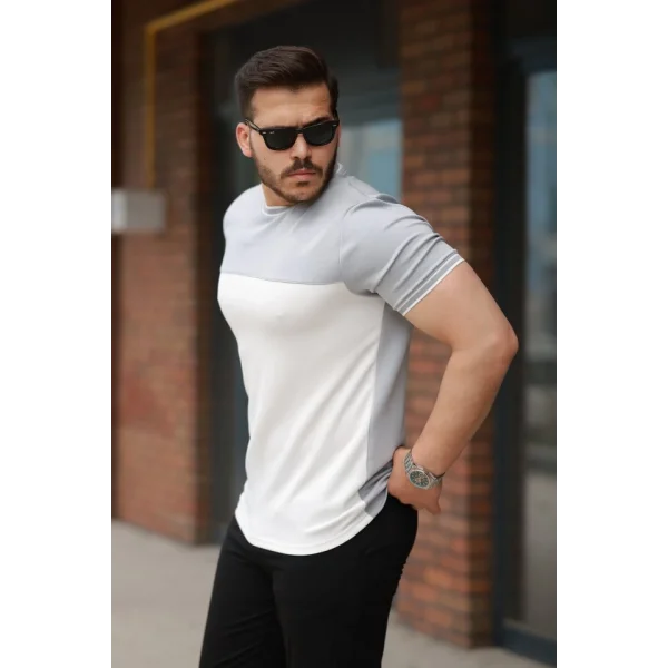 Erkek Parçalı Renk Oysho Kumaş Kısa Kollu Tişört