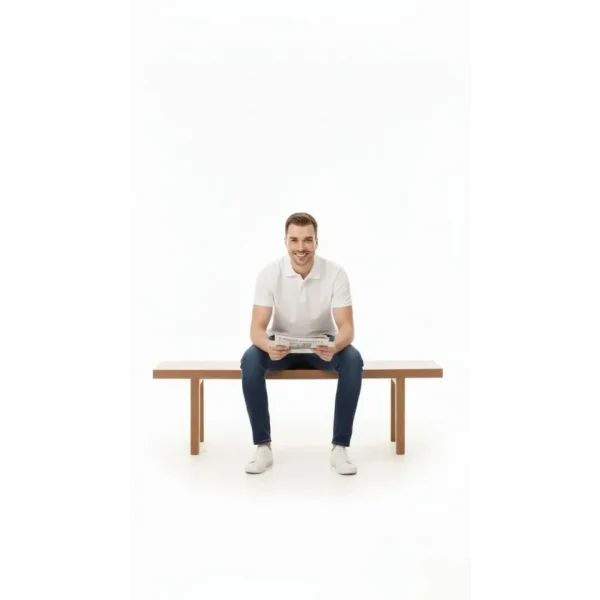 Erkek Pike Kumaş Düğmeli Yaka Regular Fit Günlük Kısa Kol Tişört T-shirt - Beyaz