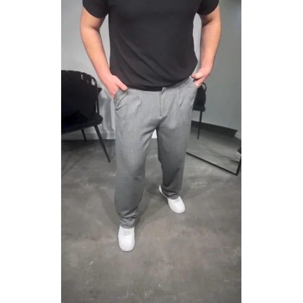 Erkek Pileli Kumaş Baggy Pantolon