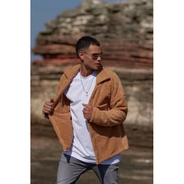 Erkek Polar Düğmeli Hırka - Sarı