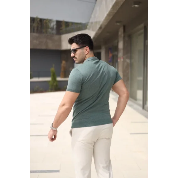 Erkek Polo Yaka Fermuar Detaylı Tişört