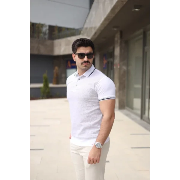 Erkek Polo Yaka Fermuar Detaylı Tişört